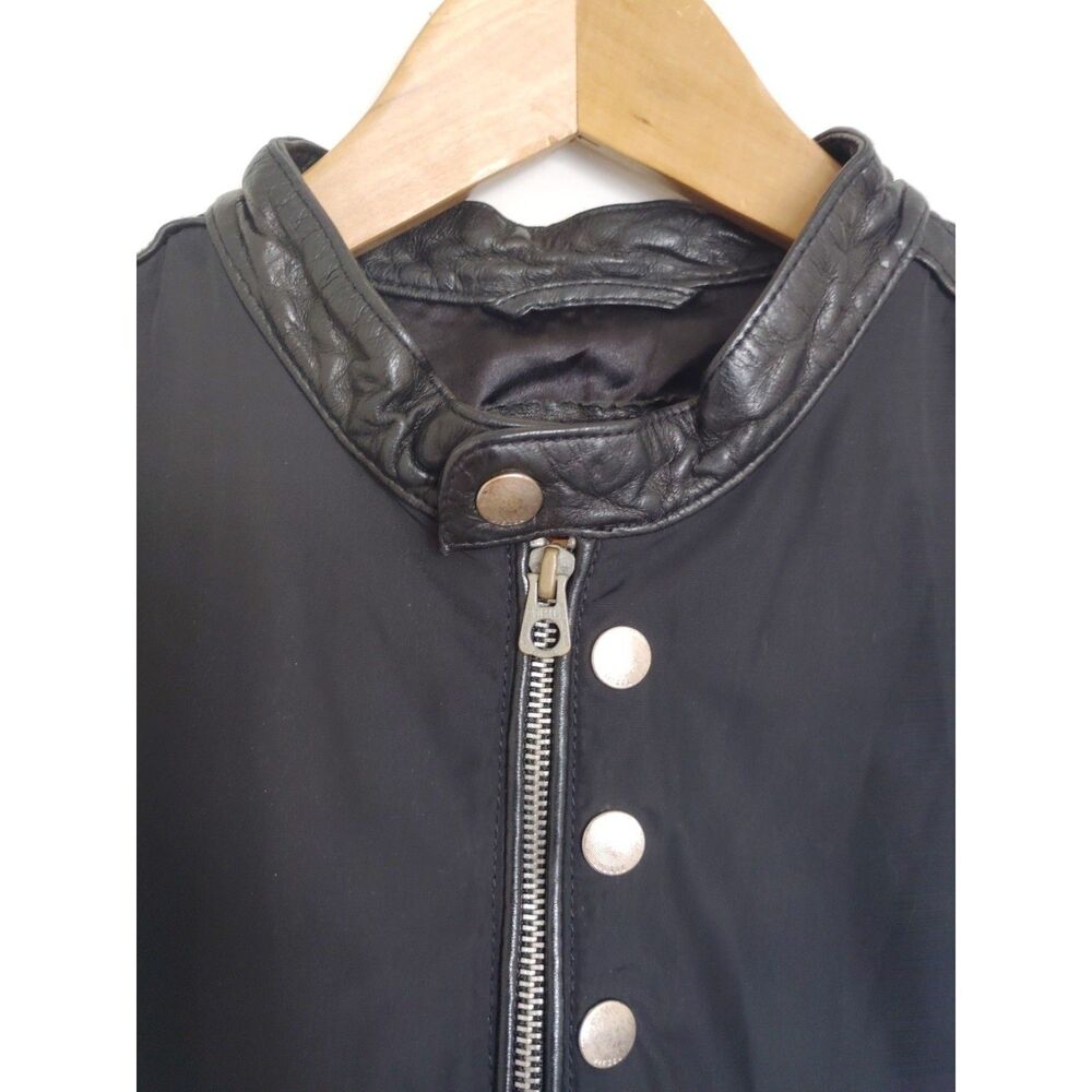 Vintage Diesel Moto Leather Jacket Unisex Medium Y2K Biker Black - Picture 3 of 11